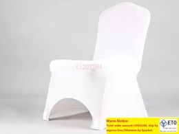 Housses de chaise de mariage universelles en Polyester et Spandex, pour mariage, Banquet, décoration d'hôtel pliante, blanc, 50 pièces par lot