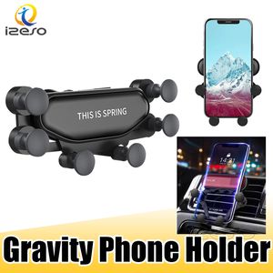 Universal Phone Holder Automatische Gravity Clamping Grip Car Air Vent Phone Stand Antislip Auto Cellphone Mount met Retail Pakket Izeso