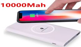 Cargador inalámbrico Qi portátil Universal de 10000mAh para todos los teléfonos inteligentes iPhone X XS MAX Samsung S6 S7 S8 Powerbank3606802