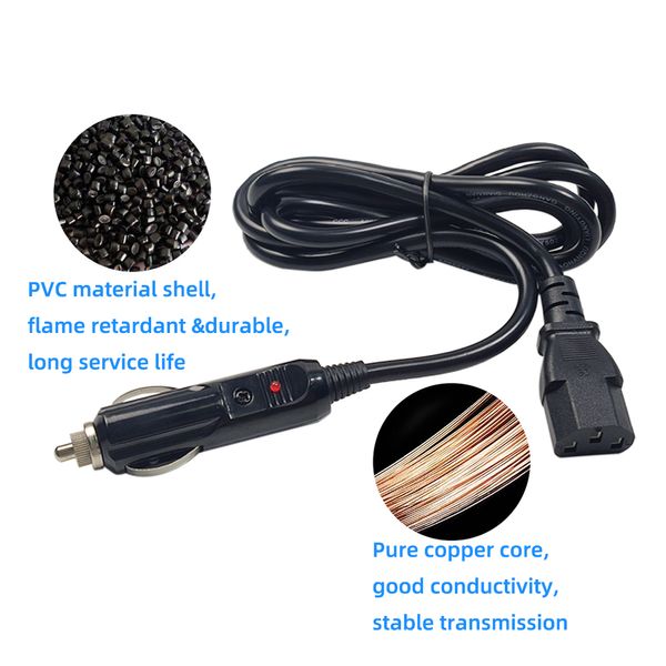 Cable de alimentación universal 3 pintores con cigarrillo ligero enchufe masculino para una olla de cocción de presión eléctrica