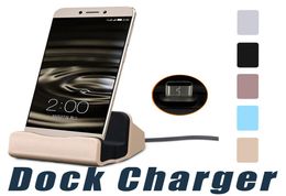 Universal Quick Charger Docking Stand Station Cradle Charging Sync Dock voor Samsung S6 S7 Edge Note 5 Type C Android met retail B6829270