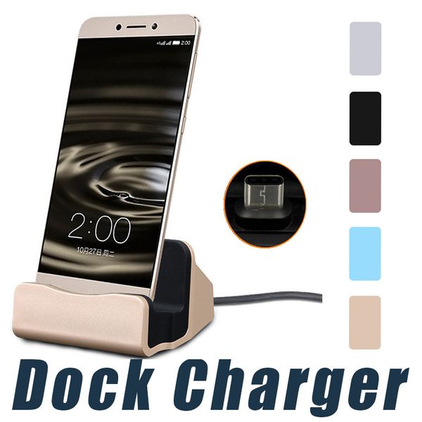 Station d'accueil universelle pour chargeur rapide, station d'accueil pour chargement et synchronisation pour Samsung S6 S7 Edge Note 5 Type C Android avec boîte de vente au détail