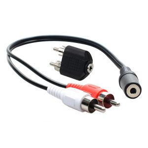 Universal RCA -kabel 3,5 mm Jack Stereo audiokabel naar 2rca socket vrouwelijk naar man naar hoofdtelefoon 3.5 aux y -adapter voor dvd -amplifi