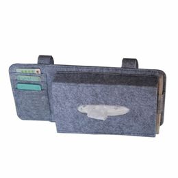 Universele achterbank Hulder Holder Pocket Paper Box Holder Auto Organizer Tissue Box Card Opslag Wool Vilthangen