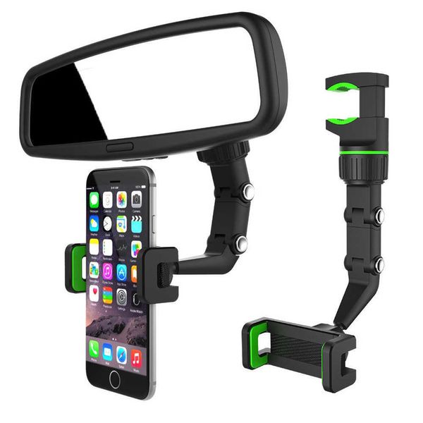 Support universel de téléphone de bâti de suspension de rétroviseur de voiture de rotation de 360 degrés pour le support de téléphone de miroir de voiture de GPS de Smartphone