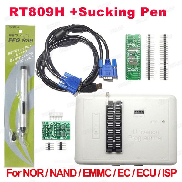 Livraison gratuite Programmeur FLASH universel RT809H EMMC-Nand + stylo d'aspiration mieux que RT809F/TL866CS/TL866A/NAND livraison gratuite