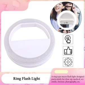 Universal Selfie Led Ring Flash Light draagbare mobiele telefoon 36 LEDS Selfie Lamp Luminous Ring Clip voor iPhone 8 7 6 Plus Samsung