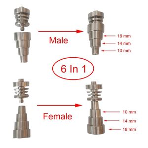 Universal Smoking Ti Banger Nail Tips Dabber Gr2 Titanium nagels verwarmingsinstallaties 6 in 1 10 mm 14 mm mannelijk vrouwelijk vrouwelijk