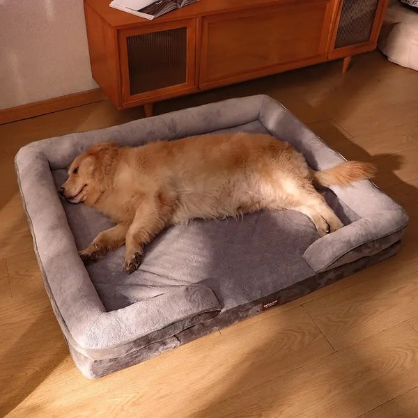 Cama universal suave para perros de invierno con diseño semienvolvente para que las mascotas y sus dueños duerman cómodamente