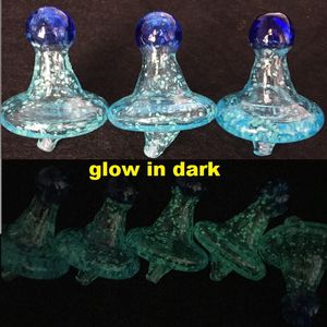 Universal Solid Glow In Dark UFO Glass Carb Cap Cute Dome XL XXL Diámetro 35 mm Para 4 MM Banger Nails Colorido Dab Rig