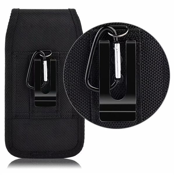 Clip de ceinture Holster Étuis de téléphone universels Pochette en cuir pour Iphone Samsung Google Huawei Moto Nylon Sport Taille Pack Sac Flip Moblie Housses de téléphone portable