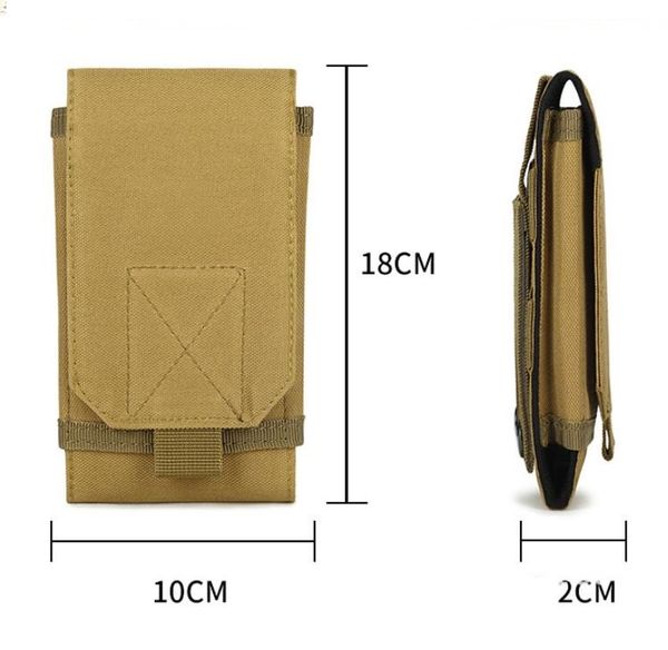 Universal Sport Oxford Clip de ceinture Holster Housse de protection pour téléphone portable Fanny Hip Pouch Pour téléphones mobiles Taille Pack Sacs Tactique armée Molle Tool Cover Packs