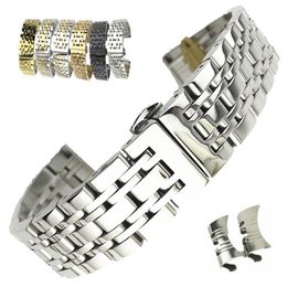 Bracelet de montre universel en acier inoxydable à 7 perles, 16 mm, 18 mm, 19 mm, 20 mm, 21 mm, 22 mm, 23 mm, 24 mm, adapté à Samsung Galaxy Watc215j