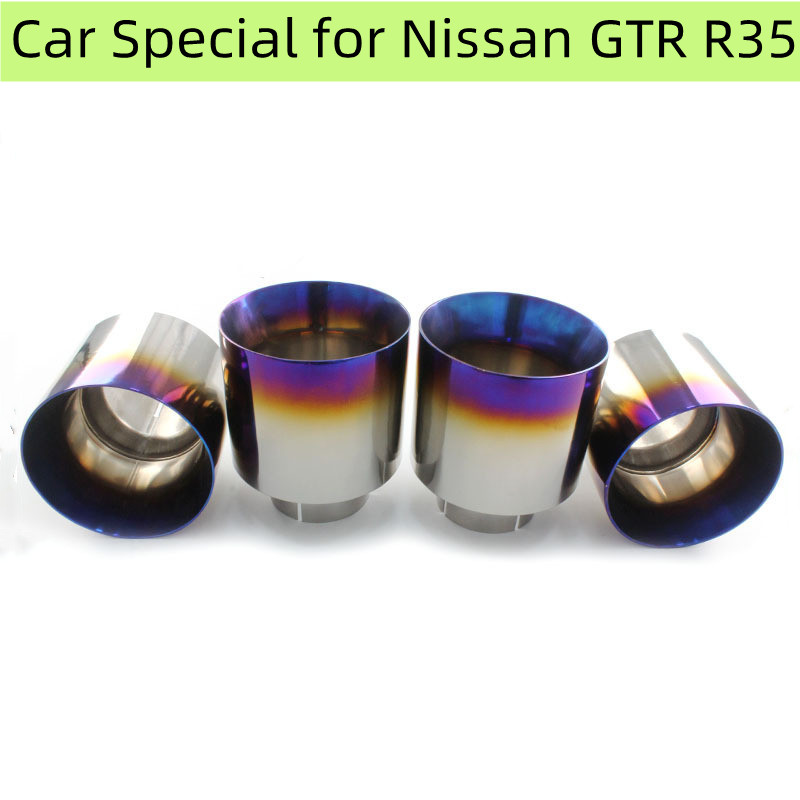 Tubo de punta de silenciador de escape de acero inoxidable para Nissan GTR, garganta trasera de aleación de titanio R35, boquilla trasera especial para coche