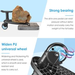 Adaptador de pedal universal Second Child Corroces Auxiliares Auxiliares Twins Scooter Hitchhiker Kids Standing Plate con asiento