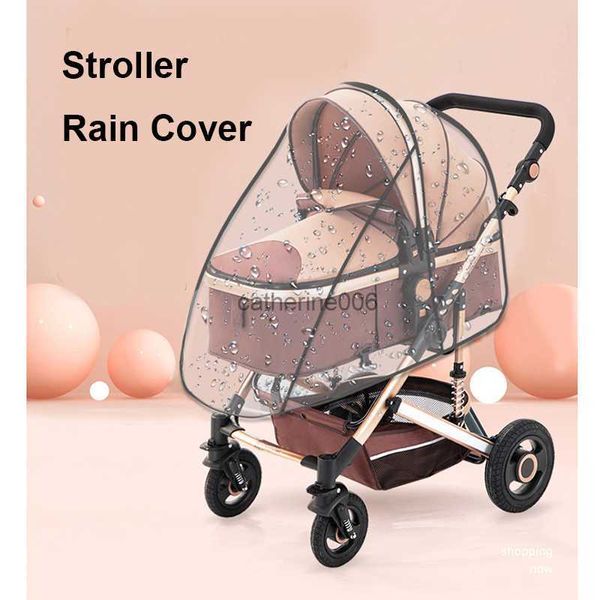 Poussette universelle housse de pluie bébé coupe-vent pare-soleil bouclier Transparent bébé chariot accessoires Housse pluie poussette L230625