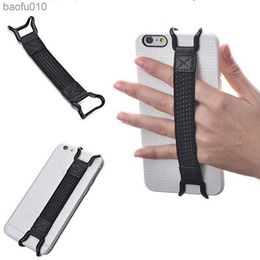 Universele Tablet Hand-strap Stand Vinger Grip Elastische Band Band met Metalen Beugel voor IPad Mobiele Telefoon antislip Accessoires L230619