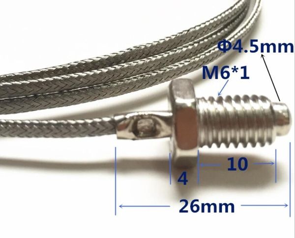 Tempreture Universal M6 K tipo E Sensor de temperatura M6 tipo tornillo termopar blindaje cable termopar sonda accesorios de herramienta