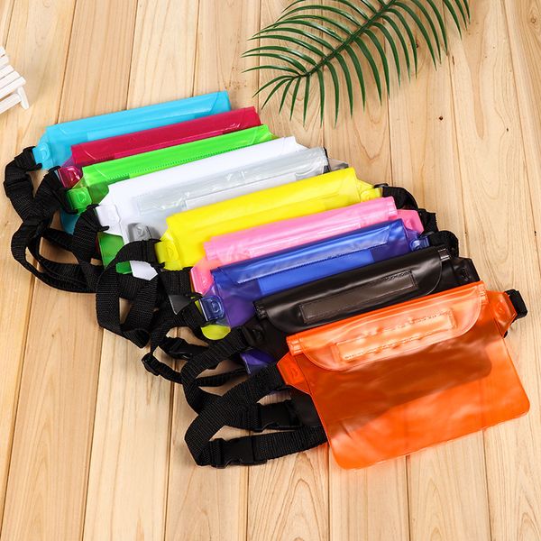 Bolsa de almacenamiento sellada Universal de tres capas, riñonera impermeable de PVC, bolsa de natación para exteriores, bolsillo para playa, bolsa impermeable para teléfono móvil