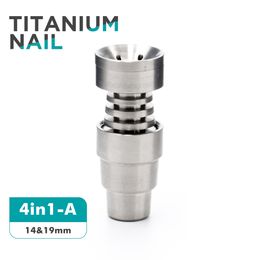 Universal Titanium Nail 10mm14mm19mm GR2 Domeless Titanium Nail Joints Domeless Titanium Nail Tubo de agua Pipas de fumar Bongs de vidrio