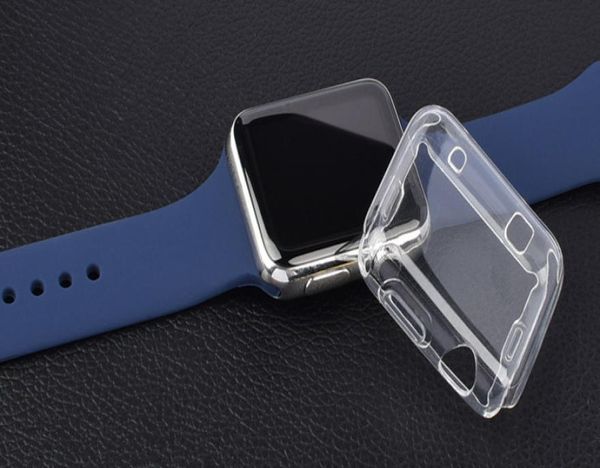 Universal transparente cristal transparente suave tpu de goma cubierta protectora de silicona estuche completo para apple watch iwatch series 2 3 43475175
