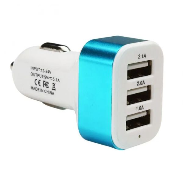 Adaptateur universel de chargeur de voiture Triple USB, prise USB, chargeur de voiture à 3 ports pour téléphone ZZ