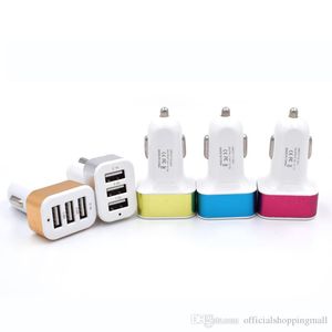 Adaptateur de chargeur de voiture Triple 3 USB 2.1A chargeur de voiture en métal prise USB de téléphone portable 3 ports chargeurs automatiques pour Samsung S8 iPhone