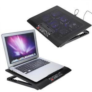 Freeshipping Universal unter 17-Zoll-Laptop-Notebook-Kühler-Kühlpad-Basis USB-Lüfter Einstellbare Winkelhalterungen mit Halterständer Brjkb