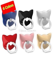 Universal Universal Universal Cat Finger Ring Holder 360 Roterende Mount Mount Mount Mobile Telefoon Finger Grip Lazy Buckle Stand voor Samrt Phone2745989