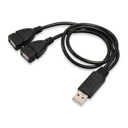 Universal USB 3.0 2.0 Male naar dubbele USB 3.0 Vrouwelijke Jack Splitter 2 Poort USB Hub Data Cable Adapter Cord voor laptop computer