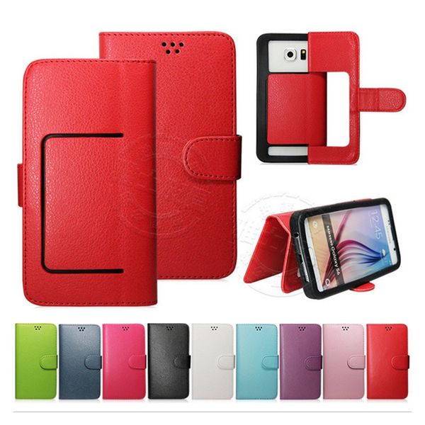 Étuis de portefeuille universels Flip PU Étui en cuir Couverture de fente pour carte de crédit pour téléphone portable de 3,5 à 6,0 pouces iPhone 14 Samsung S23 A14 A34 A54 MOTO OPPO OnePlus Huawei XiaoMi