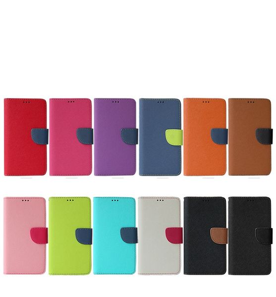 Portefeuille universel PU étui en cuir à rabat motif croisé couverture de téléphone rotative pour 4.4 4.8 5.3 5.7 pouces pour téléphone portable iPhone Samsung