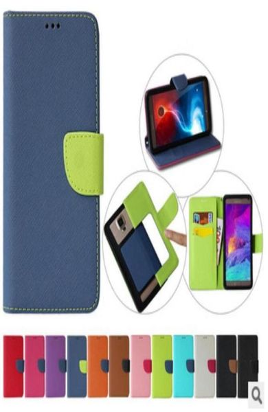 Funda universal de cuero con tapa tipo billetera PU con ranuras para tarjetas de crédito para 35 a 60 pulgadas, 6 tamaños, 12 colores, funda para teléfono móvil 3036344