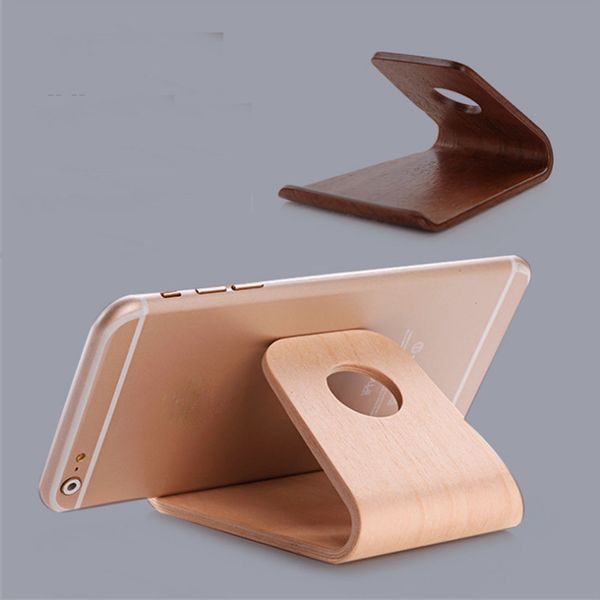 Soporte Universal para Móvil fabricado en Madera de Nogal Haya para IPhone, Samsung, Huawei