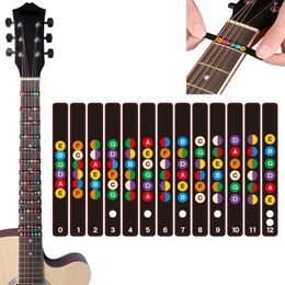 Etiquetas universales resistentes al agua para diapasón de guitarra, pegatinas para diapasón y traste, 2 colores opcionales