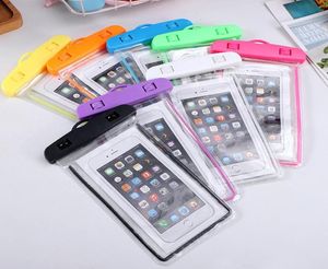 Études imperméables universelles pour iPhone 12 11 XR XS Samsung Téléphone transparent transparent Sac transparent nage de sèche couverture 2079426