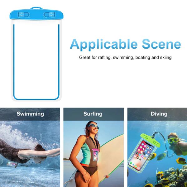 Case de teléfono impermeable universal Bolsa Drift Buceo Bolsa de natación bajo agua Capa de bolsas secas para el teléfono Beach de deportes de agua