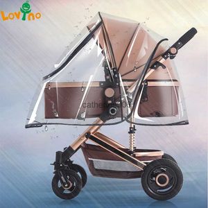 Universele Waterdichte Kinderwagen Regenhoes Kinderwagen Accessoires Transparante Wind Dust Shield Rits Open voor Kinderwagens Regenjas L230625