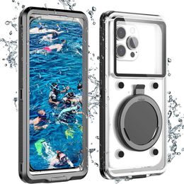 Universele waterdichte zelfcontrole snorkelen onderwater duiken fotografie touchscreen case voor iPhone 15 14 13 11 12 Samsung S24 LG Google Xiaomi Nokia Motorola