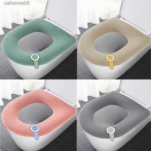 Universele Winter Warm Toilet Seat Cover Mat Badkamer Wc Pad Kussen met Handvat Soft Thicken Closestool Zitkussen Cover L230621