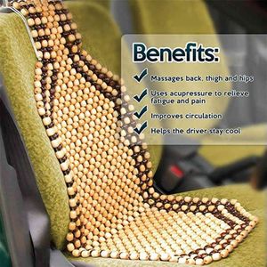 Universial Summer Cool Wood Houten Bead Seat Massage Cushion Chair Cover voor Auto Auto Office Home Van Truck Bus