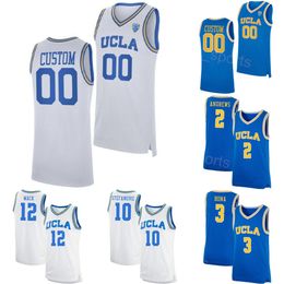 Basketball universitaire 12 Sebastian Mack Jerseys UCLA Bruins College 10 Lazar Stefanovic 2 Dylan Andrews 14 Kenneth Nwuba 15 Aday Mara 3 Adem Bona Blue White Stitch