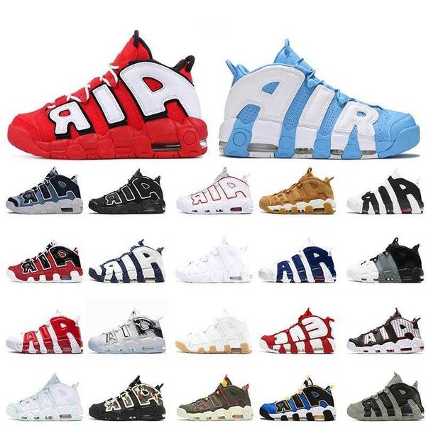 Universidad Azul UNC Scottie Pippen Zapatillas de baloncesto Mor Uptempos Mujer Hombre Entrenadores deportivos Hoop Pack Premium Trigo Blanco Varsity Rojo Negro Zapatillas de deporte zapatos de diseñador