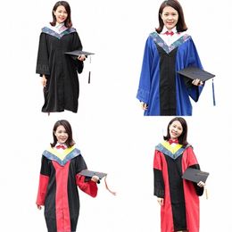 Universiteit Graduati Student Uniformen Academische Dr Klasse Dameskleding College voor Afgestudeerde Meisjes Kostuums Gewaden + Hoed Set S4mE #