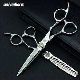 Univinlions 6 inch Janpan Steel Professional Hairdressing Scissors Kit Haar Snijden Dunner Shears Barbers Haarschaar Set Gratis verzending