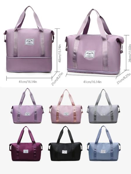 Unixinu Carry On Travel Duffle Bag Nylon Impload Sports Gym Bolsas para mujeres Bolsos de equipaje de almacenamiento de gran capacidad A1
