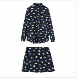 UNIZERA printemps produit femmes Style coupe ajustée col rabattu chemise imprimé jupe courte demi mode ensemble 240319