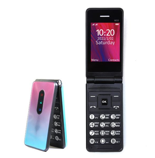 Débloqué 24 pouces Mini Flip téléphones mobiles double carte SIM mode joli MP3 quadri-bande GSM téléphone portable pour étudiante fille gros bouton Lou7346560
