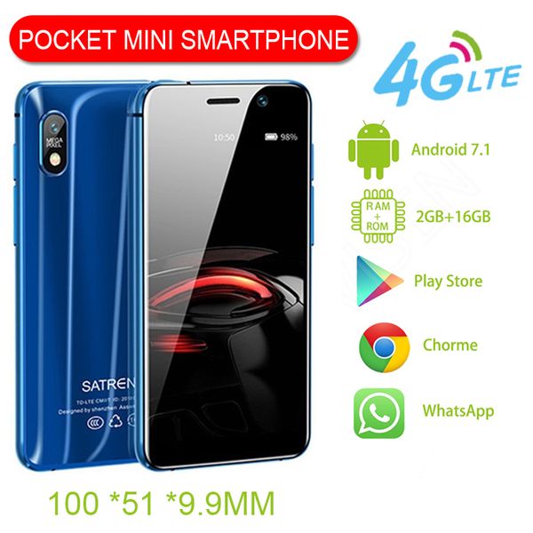 Satrend S11 – smartphone de poche double 4G débloqué, petit écran de 3.2 pouces, MTK6739, Android 7.1, téléphone portable pour enfants, Google Play Store