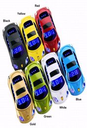 Desbloqueado Mini Flip Cute 911 Llave de coche Teléfonos móviles Tarjeta SIM dual de lujo Luces LED Voz mágica Bluetooth Marcador Soporte MP3 Recorde2199554